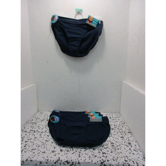 Vanity Fair Women's 6 pairs 18291 Beyond Comfort Bikini Navy Size 6/M New !!! - Picture 1 of 2